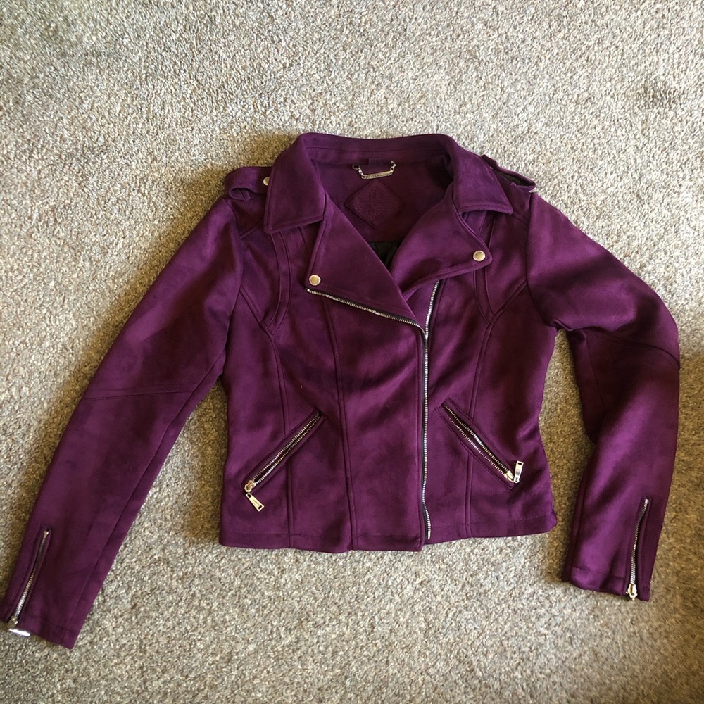 JouJou Purple Leather Bomber Jacket 🧨